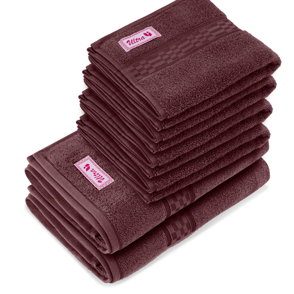 BYFT014700 BYFT Home Ultra Bath Sheet 90 x 180 Cm 550 Gsm Burgundy 100 Cotton Set of 4 Hand Towl, 2 Bath Towel A