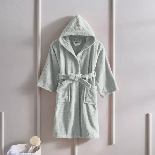 BYFT021258 BYFT Daffodil Kids Bathrobe 12 YEAR 400 Gsm Grey Terry 100  Cotton Set of 1 F