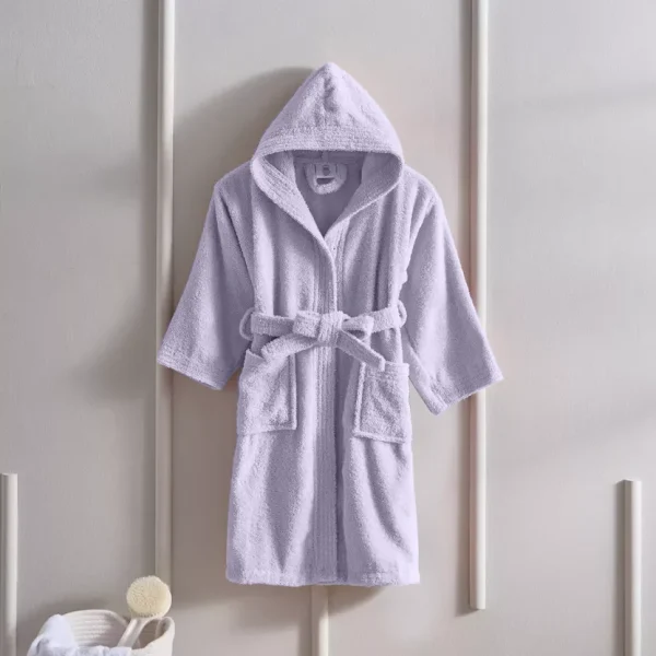 BYFT021259 BYFT Daffodil Kids Bathrobe 12 YEAR 400 Gsm Lilac Terry 100  Cotton Set of 1 F