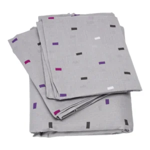 BYFT023582 Home Tex Design King Flat Sheet 240 x 260 Cm 2 Pillow Cover 50 x 80 Cm Ardoises ET Amethystes 100% Cotton Set of 3