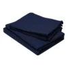 BYFT023595 Home Tex Design King Flat Sheet 240 x 260 Cm 2 Pillow Cover 50 x 75 Cm Navy Blue Dyed 100% Cotton Set of 3 B