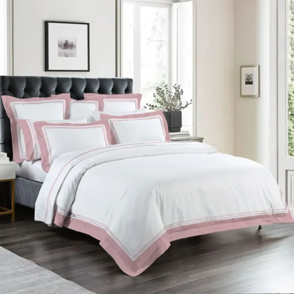 BYFT023646 Home Tex Design King Duvet Cover 230 x 240 Cm 2 Pillow Cover 50 x 75 Cm 250 Tc Rose Button Closure 100% Cotton Set of 3