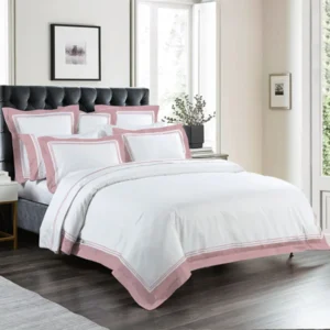 BYFT023647 Home Tex Design Flat Sheet 230 x 260 Cm 1 Fitted Sheet 160 x 200 Cm Pillow Cover 50 x 80 Cm 250 Tc Rose Pink Satin Waves 100% Cotton Set of 4