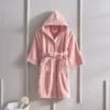 BYFT024190 BYFT Daffodil Monogrammed Kids Bathrobe 108 x 104 Cm 6 Year 400 Gsm Baby Pink Hooded Terry Cotton Set of 01 Letter A B