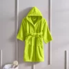 BYFT024372 BYFT Daffodil Monogrammed Kids Bathrobe 108 x 104 Cm 6 Year 400 Gsm Green Hooded Terry Cotton Set of 01 Letter A B