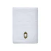 BYFT025018 BYFT Iris Embroidered For You Hand Towel 50 x 80 Cm 600 Gsm White 100% Cotton Ramadan Lantern Heritage Design Gold Thread Set of 01