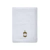 BYFT025019 BYFT Iris Embroidered For You Hand Towel 50 x 80 Cm 600 Gsm White 100% Cotton Ramadan Lantern Arabian Design Gold Thread Set of 01