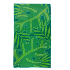 BYFT014502BYFT Mimosa Beach Towel 86 x 162 Cm 390 Gsm Green 100% Cotton Set of 01