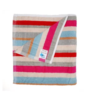 BYFT025137 Home Tex Design Bath Towel White Stripe 70 x 140 Cm 100% Cotton 550 Gsm Set of 01